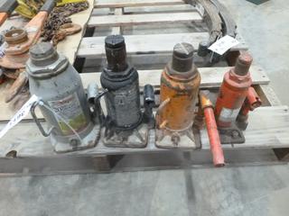 (4) Assorted Bottle Jacks: (1) 20 Ton, (2) 12 Ton, (1) 4 Ton (P-1-1)