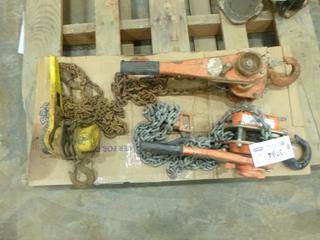 (2) 1 1/2 Ton Lever Hoists, (1) 3/4 Ton Lever Hoist (P-1-2)