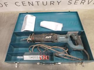 Makita Reciprocating Saw, Model JR3070CT c/w Metal Case and Extra Blades (E2)