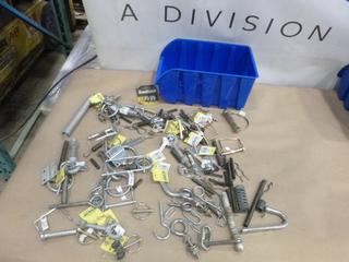 Assorted Springs, Pins and Lifting Links, C/w Bin (F-1)