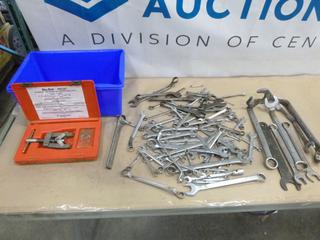 Blue-Point Internal / External Retaining Ring Tool and Bin Of Assorted Combination Wrenches, C/w Bin (F-1)