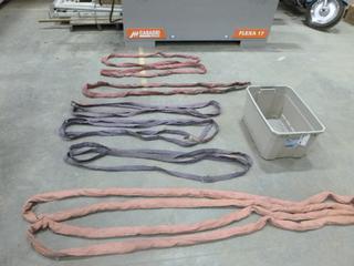 Qty of Endless Loop Nylon Slings, (2) 4 Ft., (1) 6 Ft., (3) 10 Ft., (1) 16 Ft., Vertical Lift Ratings from 3000 Lbs. to 13600 Lbs. (M-2-1)