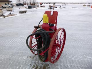 ANSUL Red Line Wheeled Dry Chemical Fire Extinguisher, Model CR-I-K-150-C-1, C/w Nitrogen Tank, Hose, Nozzle and Cart, No. AL353017