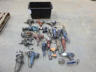 Qty of Power Tools, Drills. Grinders, Staplers, Reciprocating Saws, Impact Wrenches and More *Note: Working Condition Unknown* (K-2-2)