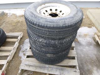 (4) Used Trailer Tires, 8 Bolt Pattern 