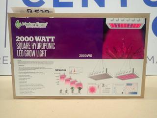 Unused Modern Farms 2000W Square Hydroponic LED Grow Light, 110V, 0.98A (F-1)