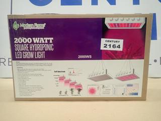 Unused Modern Farms 2000W Square Hydroponic LED Grow Light, 110V, 0.98A (F-1)