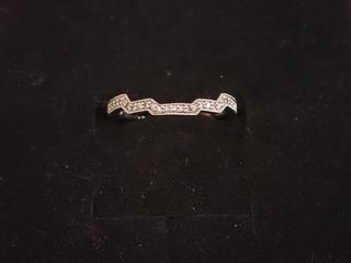 Women's Romance Wedding Band, Engraved 925, CZ, Size 6 *Note: Unable to Verify Authenticity* (Office)