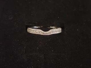 Women's Romance Wedding Band, Engraved 925, CZ, Size 6 *Note: Unable to Verify Authenticity* (Office)