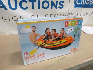 Unused Intex 3 Person Explorer Inflatable Boat (F1)