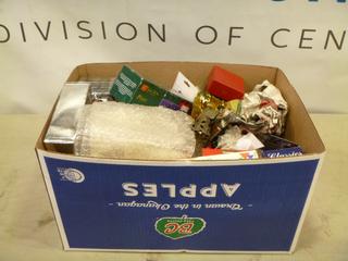 Box Containing Various Christmas Items (R-1-1)