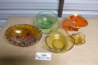 Assortment of Coloured Glass Bowls (Upstairs)