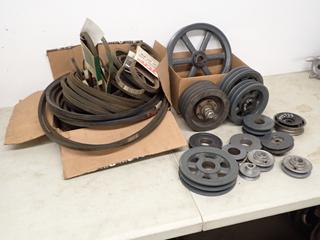 V-Belt Pulleys c/w Assorted Belts (N-1-2)