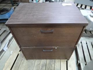 2-Drawer Wooden Filing Cabinet, 7.5 x 2.6 x 27.5, *Note: Damage* (K-5-3)