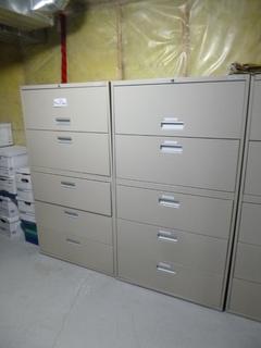 (2) Staples 4-Drawer Filing Cabinets, 36 In. x 18 In. x 65 In. *Located Offsite at 5013 48 St, Stony Plain, For Viewing and More Information Contact Al at 587-982-5353, Must Have Paid In Full Invoice For Removal, No Payments Accepted On Site* **Buyer Responsible For Loadout**