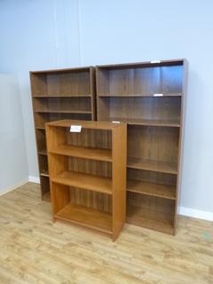 (2) Bookcase, 36 In. x 11 1/2 In. x 71 1/2 In., (1) Bookcase, 31 In. x 14 In. x 48 In. *Located Offsite at 5013 48 St, Stony Plain, For Viewing and More Information Contact Al at 587-982-5353, Must Have Paid In Full Invoice For Removal, No Payments Accepted On Site*