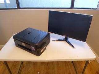 Acer KG241Q Monitor (No Power Cord) w/ Brother MFC-J985DW Printer *Located Offsite at 5013 48 St, Stony Plain, For Viewing and More Information Contact Al at 587-982-5353, Must Have Paid In Full Invoice For Removal, No Payments Accepted On Site*