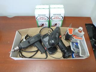 (2) Rust-Oleum Dry Erase Paint w/ Jobmate Cordless Drill, Black and Decker 3/8 In. Drill and Hammer *Located Offsite at 5013 48 St, Stony Plain, For Viewing and More Information Contact Al at 587-982-5353, Must Have Paid In Full Invoice For Removal, No Payments Accepted On Site*