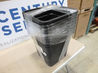 Unused 9 PC Black Premium Square Flower Pot, 8 Gallon, 14 In. x 14 In. x 14 In. (R-2-2)