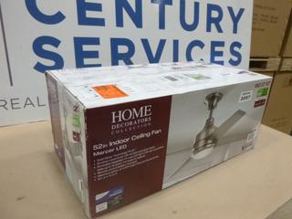 Unused Home Decorators Collection 52 In. Ceiling Fan, Mercer LED Light (P-2-3)