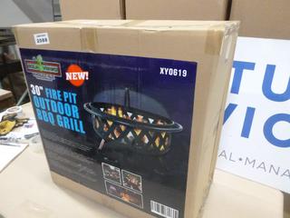 Unused 30 In. Fire Pit Outdoor BBQ Grill (T-2-2)