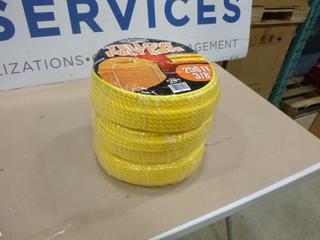 (3) 250 Ft. Unused 3/8 In. Yellow Poly Rope (O-5-1)