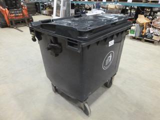 Trash Bin Mobile Recycling and Garbage Can, C/w Lid, Mounted on 8 In. Solid Rubber Wheels, 47 In. x 40 In. x 47 In. 