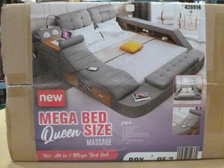 Unused Queen Size Mega Bed w/ Massage *Note: Total of Seven Boxes, Color Army Green* (X-4-2)