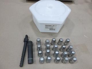 WN Caddy Lug Nut and Bolt Storage Caddy, C/w 20 Lug Nuts M12x1.5 and Key (D-1)