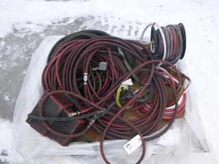 Qty of 3/8 In. Air Line Hose, High Pressure Water Hose, (1) Foot Pedal, (1) Hose Reel