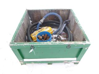 Crate w/ Petroleum , Transfer Hose, Assorted Striking Face Box Wrenches, 5 Gallon Fuel Tank for Generator