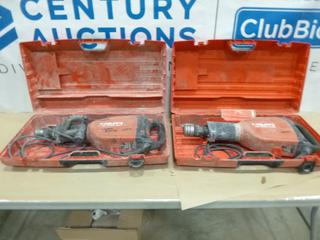 (2) Hilti TE 1000-AVR Polygon Breaker, C/w Cases *Note: Both have Service Light Showing* (E-1)