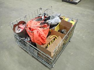 Assortment of Safety Supplies, Includes S Hooks, Tags, Lock Out Station, Beacons, Anchor Slings *Note: Crate Not Included* (M-3-2)