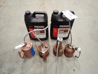 (2) Ridgid Thread Cutting Oil, Goldenrod Oil Cans (D-2)