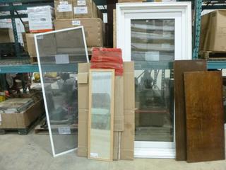 Entrance Glass Door, 82 In. x 38 In., Door Screen, Assorted Mirrors and Wood Door Panels (P-3-1)