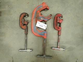 (2) Rigid 1/8 to 2 In. Pipe Cutters, (1) Rigid 4 to 6 In. Pipe Cutter