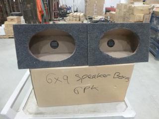 (6) Unused 6 In. x 9 In. Speaker Box, Overall Dimensions 13 In. x 8 In. x 5 In. (T21)