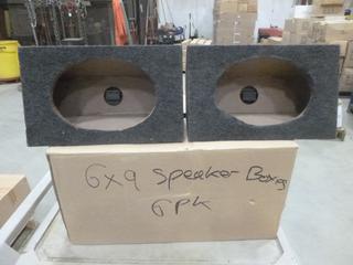 (6) Unused 6 In. x 9 In. Speaker Box, Overall Dimensions 13 In. x 8 In. x 5 In. (T21)
