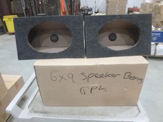 (6) Unused 6 In. x 9 In. Speaker Box, Overall Dimensions 13 In. x 8 In. x 5 In. (T21)