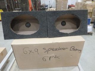 (6) Unused 6 In. x 9 In. Speaker Box, Overall Dimensions 13 In. x 8 In. x 5 In. (T21)