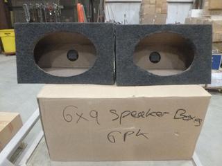 (6) Unused 6 In. x 9 In. Speaker Box, Overall Dimensions 13 In. x 8 In. x 5 In. (T21)