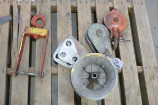 (2) Snatch Blocks w/ Lifting Device and Part for Tube Bender
