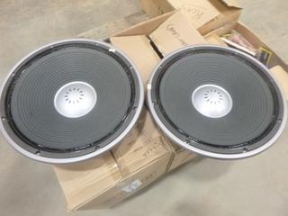 (2) 16In. Sansui Sub Woofers, F Ranges Fo-1KHZ, 60Watts, Japan , Model W-194  (S-2-3)