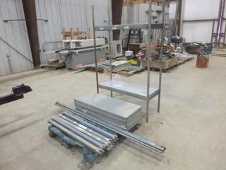 E-Z Rect Racking c/w (8) Uprights, (8) Dividers, (18) Sets of Cross Members, (18) Metal Shelves, Overall Dimensions 12 Ft. Long x 18 In. Wide x 7 Ft. High (T-5-3)