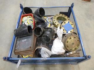 Qty of Beveled Pipe,  Gaskets, Flanges, 1" Still Plate * Note: Crate Not Included*