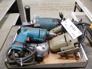 (1) Makita GA7910 Angle Grinder, (1) Ram Sabre Saw, Model R-44-148989, (1) Black and Decker Jigsaw, Model 7504-04, (1) Makita 10mm Drill, Model 6510LVR *Note: Working Condition Unknown* (B2)