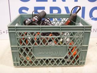 Crate Containing Assorted Hand Tools Including (1) Porter Cable 1/2 In Grinder, (1) Black and Decker Bulldawg 1/2 In. Impact Wrench, Etc  *Note: Working Condition Unknown* (N31)