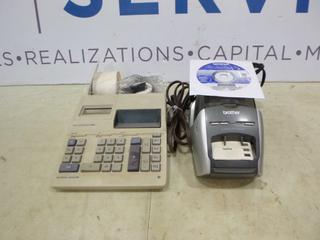 Brother Label Printer, Model QL-570, S/N U61884-KIG788255, C/w Texas Instruments TI-5312 Electronic Calculator, S/N 103425 (D-1)