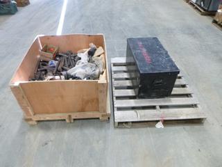 Qty of Misc Items, Includes Studs, Flanges, Beveled Pipe, Steel Plate and More, C/w 16In. X 30 In. X 16 In. Job Box