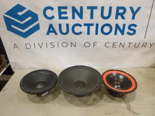 (1) 15 In. Subwoofer w/ 32 Oz Magnet 8 Ohms, (1) 15 In. Subwoofer w/ 32 Oz Magnet 4 Ohms, (1) 15 In. Subwoofer w/ 70 Oz Magnet 4 Ohms (R-1-3)